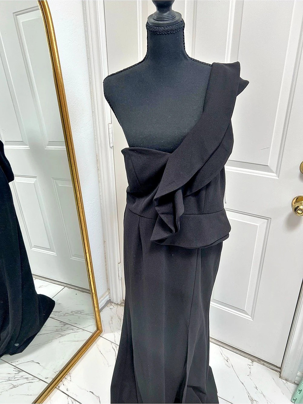 Black One Shoulder Maxi Dress Like New